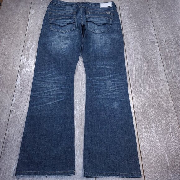 Buffalo Jeans Mens 36x34 Blue Denim King Bootcut Dark Wash Western Pants - Picture 3 of 8
